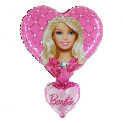 SSHape Barbie İkili Kalp Şekilli Folyo Balon