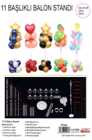Parti Yıldızı - Ağaç Şekilli Balon Standı 11 Adet Balon İçin 