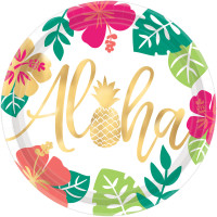 AMSCAN - Aloha Partisi Tabak 8 Adet