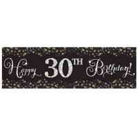 AMSCAN - Altın Siyah Renk Dev Happy Birthday Afiş ( Yaş Eti