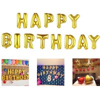 Balon Seti Gold Happy Birthday	 - Thumbnail