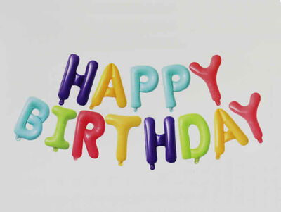 Balon Seti Makaron Renkli Happy Birthday