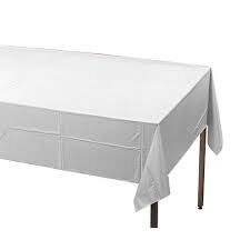 Beyaz Renk Plastik Masa Örtüsü 135x270cm