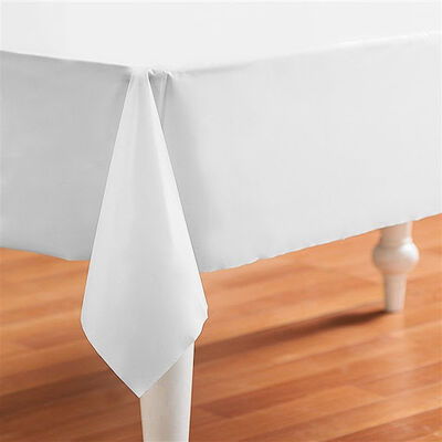 Beyaz Renk Plastik Masa Örtüsü 135x270cm