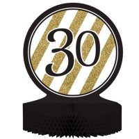 Parti Yıldızı - Black & Gold 30 Yaş Masa Orta Süsü