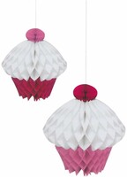 Parti Yıldızı - Cup Cake Petek Süs Pembe 2 li