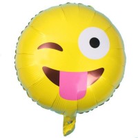 Parti Yıldızı - Dil Çıkaran Emoji Folyo Balon