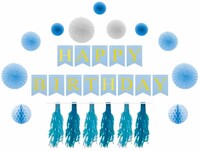 Parti Yıldızı - Doğum Günü Süsleme Seti 18 Parça Mavi