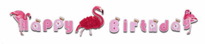 Flamingo Kabartmalı Happy Birthday Yazı