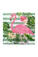 AMSCAN - Flamingo Peçete (Çizgili Arka Plan )