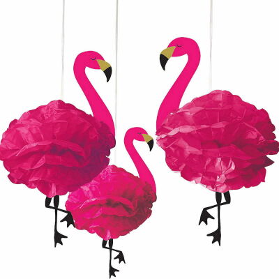 Flamingo Şeklinde Ponpon Çiçek 3 Adet