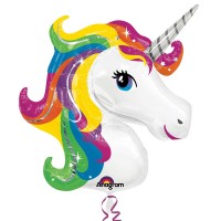 Parti Yıldızı - SShape Gökkuşağı Unicorn Paketli Folyo Balon 36