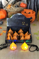Parti Yıldızı - Halloween Aksesuar Işıklı Balkabağı Kolye Büyük Boy