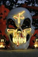 Halloween Aksesuar Maske Işıklı İskelet - Thumbnail