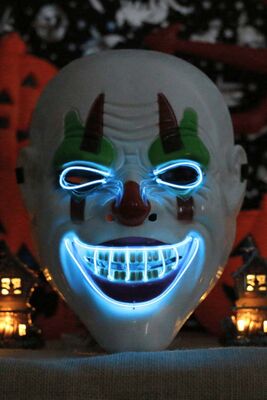 Halloween Aksesuar Maske Işıklı Palyaço