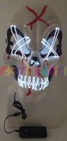 Halloween Aksesuar Maske Kurukafa Beyaz Işıklı - Thumbnail