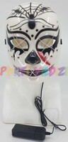 Halloween Aksesuar Maske Örümcek Dekorlu Beyaz Işıklı - Thumbnail