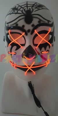 Halloween Aksesuar Maske Örümcek Dekorlu Turuncu Işıklı