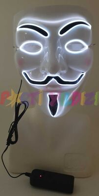 Halloween Aksesuar Maske Vendetta Beyaz Işıklı 