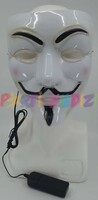 Halloween Aksesuar Maske Vendetta Beyaz Işıklı - Thumbnail