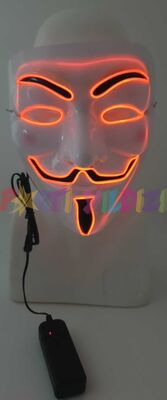 Halloween Aksesuar Maske Vendetta Turuncu Işıklı 