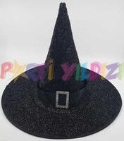 AMSCAN - Halloween Akseuar Pırıltılı Tokalı Cadı Şapkası