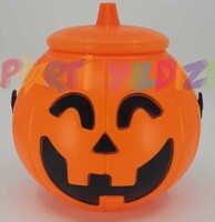 Halloween Balkabağı Kova 13cm (kapaklı) - Thumbnail