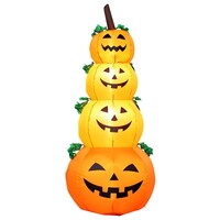 Halloween Dekor Süs 4lü Kabak Şişme Balon 2,4 M - Thumbnail