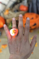 Halloween Dekor Süs Balkabağı Işıklı Yüzük - Thumbnail