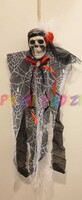 Parti Yıldızı - Halloween Dekor Süs Çiçekli Kurukafa Beyaz Renk