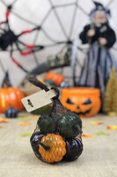 Halloween Dekor Süs Filede Renkli Balkabakları 6 Adet - Thumbnail