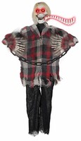 Parti Yıldızı - Halloween Dekor Süs Kahkaha Efektli Gözleri Işıklı Hareketli Dekor 46 cm