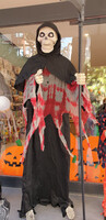 Halloween Dekor Süs Kırmızı Pelerinli Işıklı ve Sesli Ölüm Meleği 200cm - Thumbnail