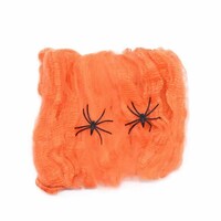 Parti Yıldızı - Halloween Dekor Süs Örümcek Ağı ve 2 Örümcek Turuncu Renk