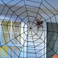 AMSCAN - Halloween Dekor Süs İp Örümcek Ağı Siyah Büyük