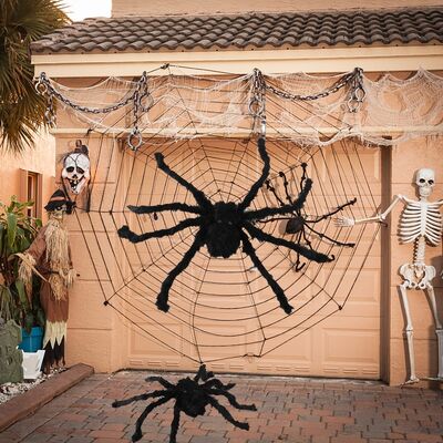 Halloween Dekor Süs İp Örümcek Ağı Siyah Büyük