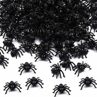Parti Yıldızı - Halloween Dekor Süs Plastik Örümcek 2cm 10 Adet