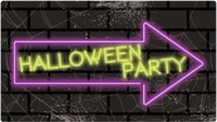 Parti Yıldızı - Halloween Dekor Süs Plastik Tabela Halloween Party 40x25cm