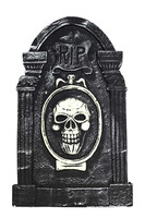 Halloween Dekor Süs RIP Yazılı Kurukafa Motifli Mezartaşı 50 cm - Thumbnail