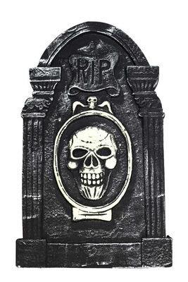 Halloween Dekor Süs RIP Yazılı Kurukafa Motifli Mezartaşı 50 cm