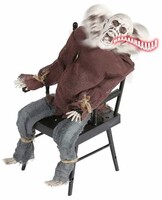 Parti Yıldızı - Halloween Dekor Süs Sandalyede Oturan Zombi Sese ve Harekete Duyarlı