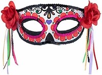 Parti Yıldızı - Halloween Maske Çiçekli Ölüler Günü Temalı