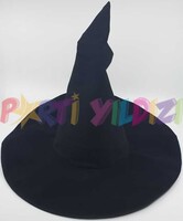 Parti Yıldızı - Halloween Siyah Cadı Şapka Özel Dikim