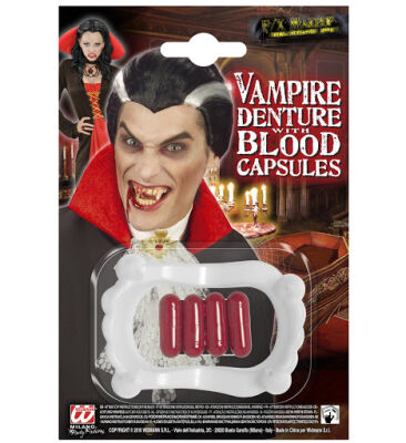 Halloween Vampir Dişi ve Kan Kapsülü 4 Adet