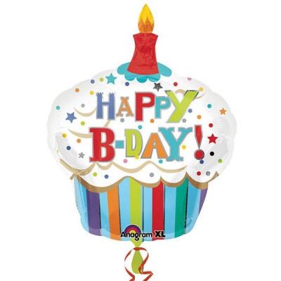 SShape Cup Cake Happy Birthday Balon 74x91cm