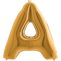Parti Yıldızı - Harf Balon A Harfi Gold - 100 CM
