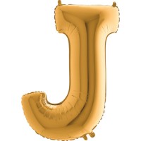 Parti Yıldızı - Harf Balon J Harfi Gold - 100 CM