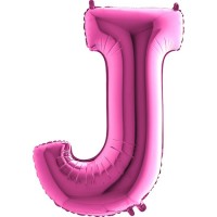 Parti Yıldızı - Harf Balon J Harfi Pembe - 100 CM