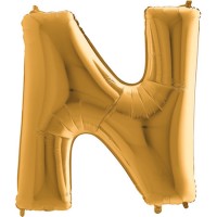 Parti Yıldızı - Harf Balon N Harfi Gold - 100 CM