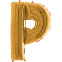Parti Yıldızı - Harf Balon P Harfi Gold - 100 CM